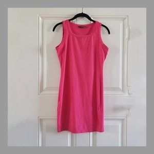 SHEIN Women's Sleeveless Basic Scoop Neck Fuchsia Mini Shirt Dress SZ M